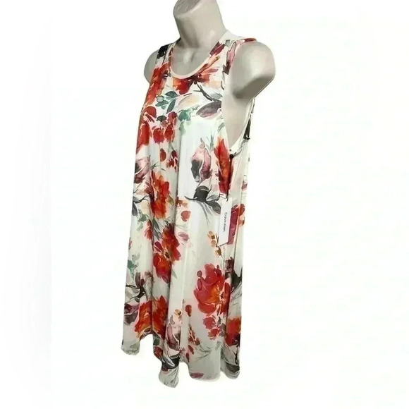 Calvin Klein floral print trapeze shift orange - Picture 3 of 13